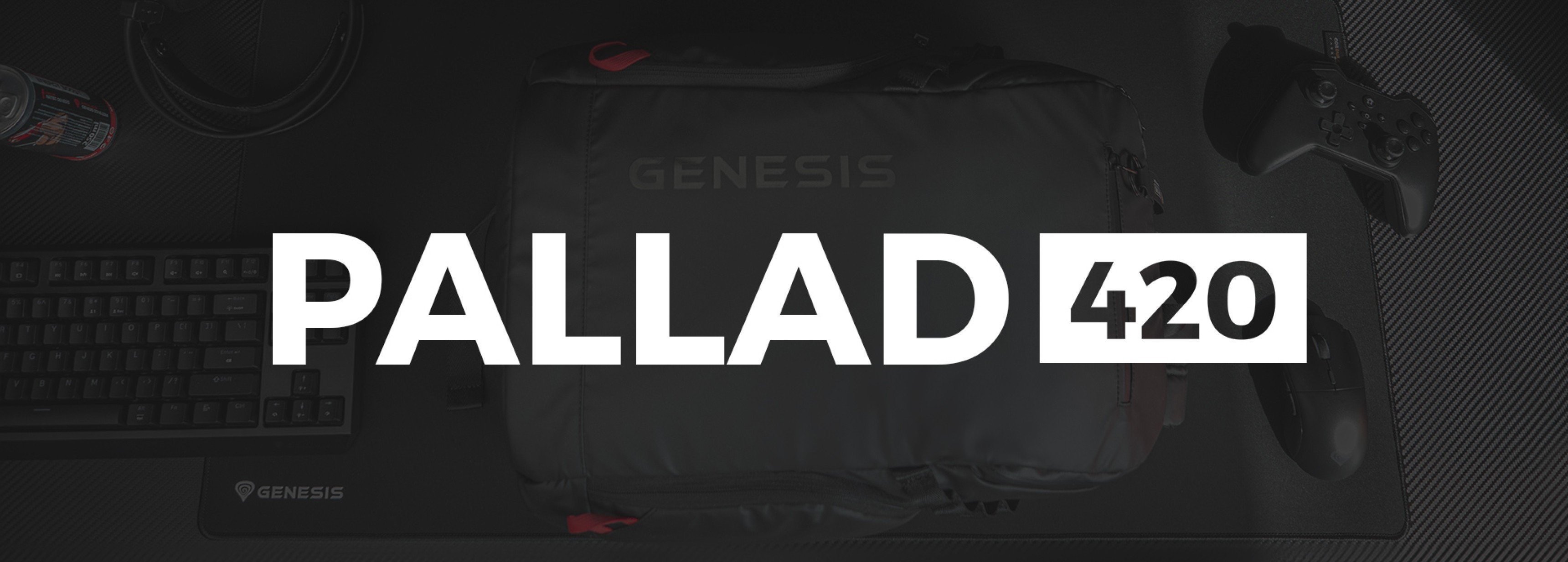 Чорний рюкзак для ноутбука Genesis Pallad 420, призначений для 15,6-дюймових ноутбуків, об'ємом 18 л, що розміщуються на ігровому столі