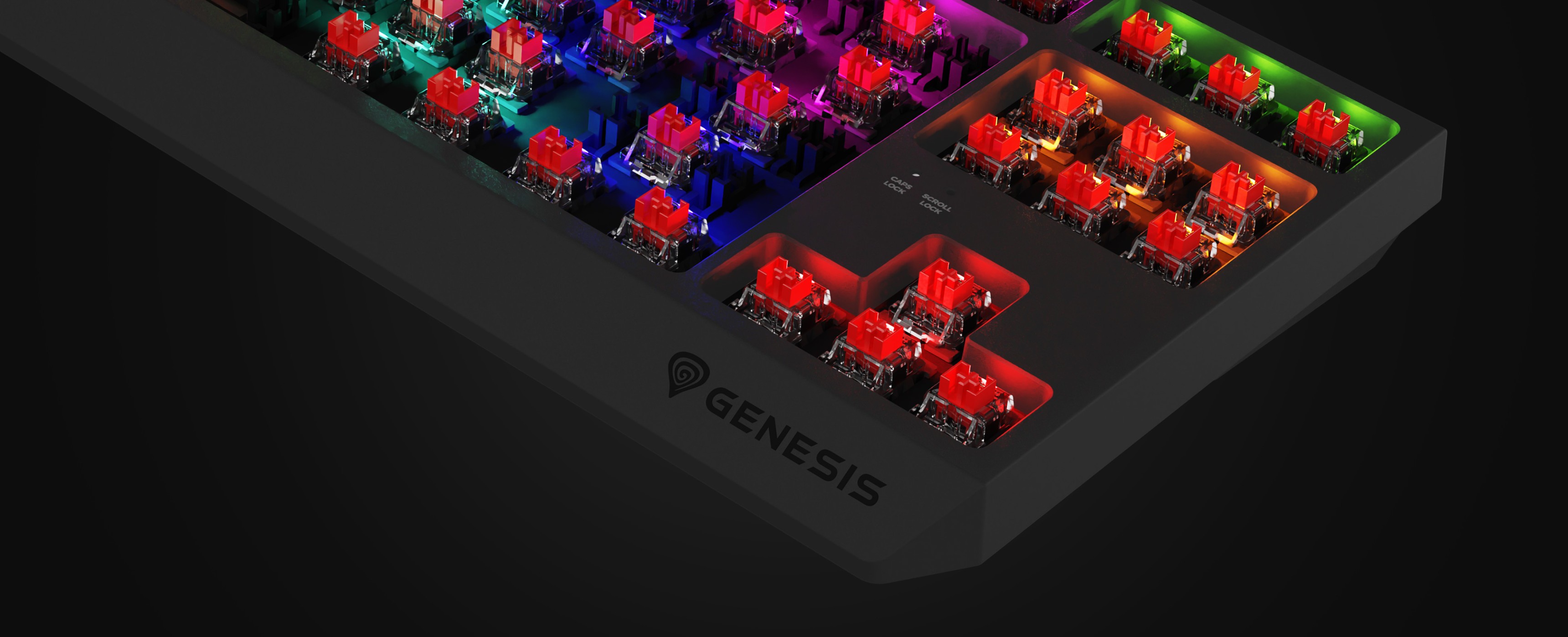 Механічна ігрова клавіатура з яскравим RGB-підсвічуванням і червоними перемикачами Outemu з можливістю гарячої заміни, компактний дизайн TKL